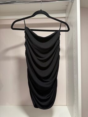 LOFT Black Ruched Cowl shirt